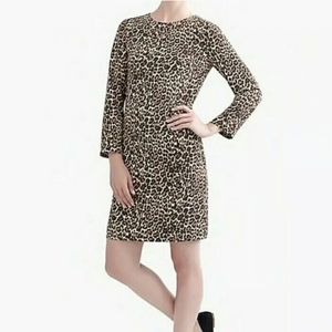 J.Crew Leopard Crepe Shift Dress